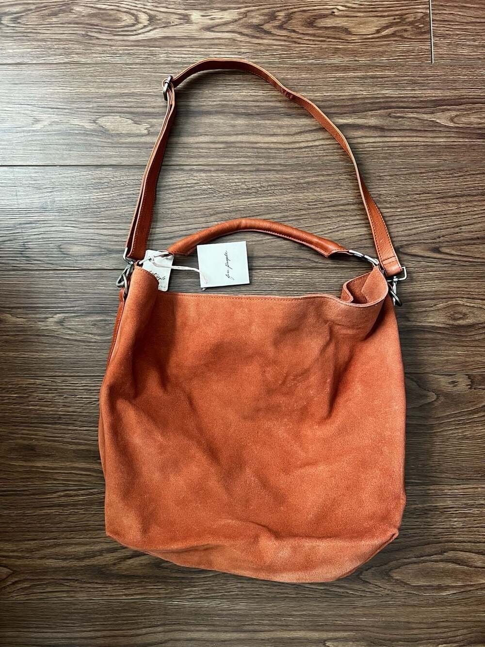 Free People Bobbi Suede Slouchy Tote Bag Brown